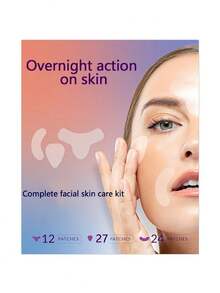 Y-Shaped Night Face Patches, Suitable For Forehead, Eyebrows, Lips, Mouth Area And Under Eyes, Specially Designed For Korean Beauty - Multicolor - View 2