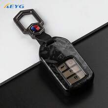 Carbon Fiber Style ABS Car Key Case Cover For CRV CR-V Fit Civic Accord HR-V HRV City Odyssey XR-V Protected Keyless Fob Shell Accessories - Model a - View 9