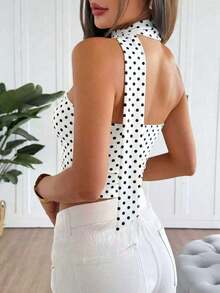Top tubo de punto minimalista de moda para mujer HESSEN, apropiado para el verano/primavera, blusa ajustada sin tirantes y ajustable.Adecuado para tomar el té de la tarde, calle, vacaciones, superposición, fiesta, cita, playa, crucero, viaje por la ciudad - Multicolor - Ver 5