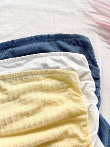 Conjunto de 3 piezas de blusas de verano para mujer: Top bandeau tipo corto asimétrico en textura azul vintage, top ajustado de punto texturizado amarillo, top ajustado sólido blanco, adecuado para fiesta, sexy, San Valentín, tarde de té, vacacione - Multicolor 2 - Ver 4