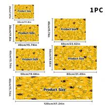 1 pieza Tapete de secado de platos, Tapete para máquina de café, Fondo amarillo con patrón de flores blancas, hojas verdes y abejas, Tapete absorbente y de drenaje, Adecuado para mesa de comedor y cafetería, Tapete de drenaje multiusos, Regalo para el hogar, Decoración de escritorio - XYLSD-343 - View 14