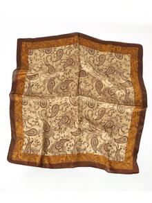 70cm eleganter Retro Paisley Seidenschal, vielseitig verwendbares dekoratives Halstuch, geeignet für Strand & Urlaub - Kamel-Paisley - Übersicht 4