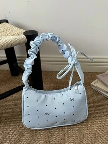 Bolso de hombro minimalista de unicolor y de moda - Azul - Ver 3