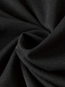 Camiseta manga corta cuello redondo 100% algodón, estampado trendy, tejido ligero y ventilado, estilo moda casual, apta para vida diaria, salidas informales y citas en primavera, verano y otoño - Negro - Ver 4