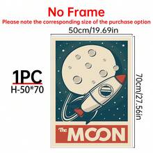1/9 件帆布牆面藝術海報,可選配框架。復古太陽系、星系與兒童太空主題印花,嬰兒房牆面裝飾 - 彩色 - 查看 36