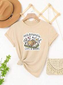 disfraz halloween hombreCamisetas De Mujer Casual Manga  con estampado de  Gatito y letra impresosplayera de hombretwilight Y2k Camiseta Camisa De - Negro - Ver 2