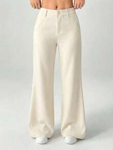 Nuevos pantalones de traje de estilo casual de cintura baja para otoño e invierno - Albaricoque - Ver 5