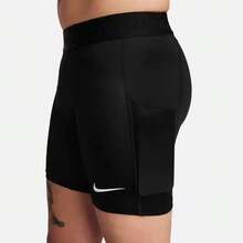 Nike 夏季新款Dri-FIT速乾運動健身男子褲緊身短褲 - 黑色 - 查看 4