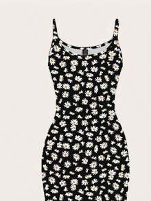Vestido camisero de Body entero minimalista y casual con estampado de margaritas, adecuado para el verano - Multicolor 8 - Ver 6