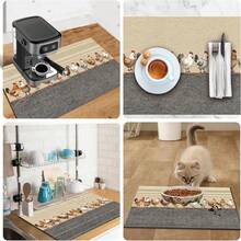 1pc Dish Drying Mat, Coffee Machine Mat, Absorbent Placemat, Fabric Texture, Beige And Gray Striped, Decorative Chicken Pattern, Suitable For Kitchen, Dining Table And Cafe, Multi-Purpose Drainage Pad, Home Gift, Tabletop Decor - XYLSD-338 - View 11