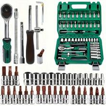 Bộ cờ lê đầu khẩu 53 chi tiết, bộ dụng cụ sửa chữa ô tô với cờ lê bánh cóc, bộ dụng cụ bảo trì nhà đa năng, bộ tua vít kết hợp, hộp dụng cụ sửa chữa ô tô. - Bộ dụng cụ sửa chữa - Xem 3