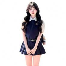 Women Two-Piece Outfits - White Shirt *8104 - View 6