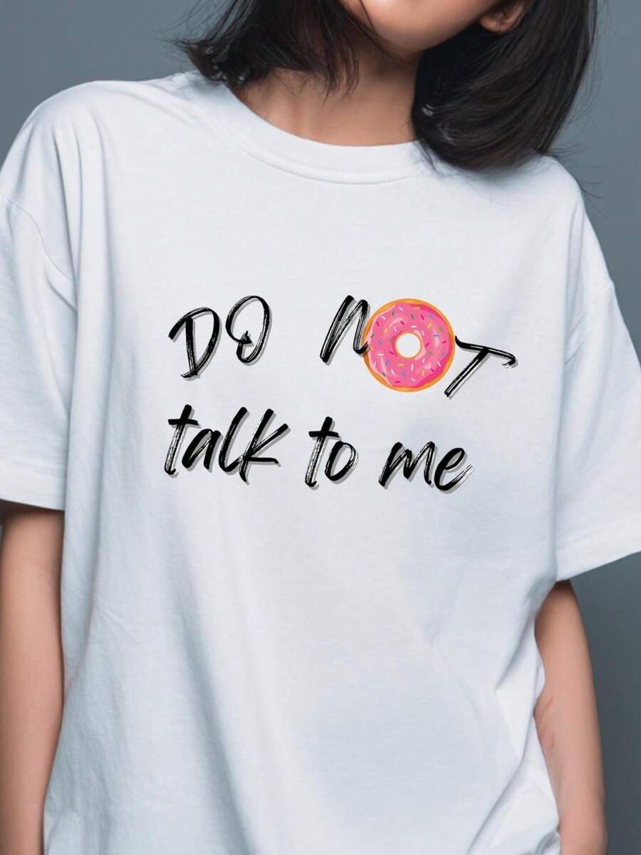 Funny T-Shirt For Introverts, Sarcastic Quote T-Shirt, T-Shirt For Antisocial People. Unisex 220g Pure Cotton T-Shirt, Ideal Weight For All Seasons, Suitable For Both Men And Women. Durable, High-Quality Fabric, Soft To The Touch And Long-Lasting. Breathable Top. Suitable For Spring And Summer, Holidays, Mother's Day, Independence Day. - 白色 - 查看 1