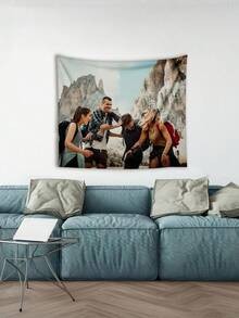 1pc - Customized Tapestry, Photo Customized Tapestry - Vivid Print, Wedding Customized Tapestry, Portrait Customized Tapestry, Birthday Customized Tapestry, Customized Flag, Wall Decor, Wedding Supplies, Wedding Decorations, Graduation, Graduation Gift, Suitable For Bride, Graduation Party Supplies - Multicolor - View 5