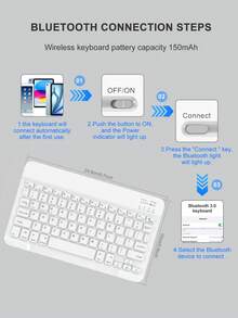 Étui de clavier compatible avec iPad A16 (11e/10e génération), 9e/8e/7e génération (10,2 po), iPad Air (10,9 po/11 po), en TPU, avec clavier Bluetooth sans fil (batterie 150 mAh) et support, gris - Gris pâle - Voir 7