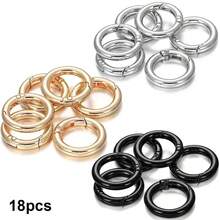 12/18/24 pièces Boucles de ressort rondes, Porte-clés DIY, Boucle de chaîne en forme de O, Matériau en alliage de zinc premium, Accessoires d'artisanat en métal durable à dégagement rapide, Convient pour les breloques de sac, les boucles d'escalade en extérieur, les porte-clés, les portefeuilles et les fermoirs multifonctionnels, Facile à ouvrir et à fermer, et anti-perte, Surface lisse - Multicolore - Voir 22