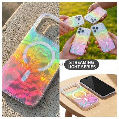 Funda adecuada para iPhone 17, carcasa con patrón de color chapado para iPhone 17 Promax, serie compatible con iPhone 17 Air/17e, funda de teléfono con luz fluida de moda y brillante, funda de teléfono con estilo lindo compatible con iPhone 16