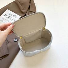 1 chiếc túi đựng cơm trưa bằng rơm dệt kiểu dáng tối giản, đa năng, có dây đeo vai chéo, kiểu dáng phổ biến cho mùa lễ hội. - Bạc - Xem 8