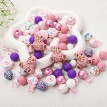 22/24/25pcs Colorful Animal Silicone & Acrylic Beads Set, DIY Jewelry Making Bracelet Necklace Phone Charm & Bag Decor Craft Supplies - Multicolor - View 8