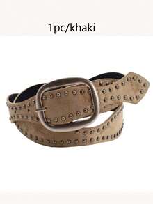 Vintage Western Rivet Belt,Y2K Boho Style,For Jeans Dresses,Adjustable Buckle - Multicolor - View 12