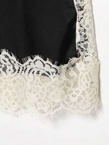 Blusa de satén y encaje blanca, elegante y de moda para mujer, nueva colección de verano DEEKA - Negro 2 - Ver 7