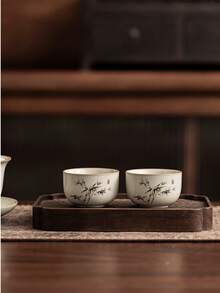 1/2件組陶瓷茶杯套組，復古家用與客用茶杯，功夫茶杯，黑茶杯，水杯，濃縮咖啡杯，禮品杯，適合日常使用、聚會、派對、喬遷禮物 - 彩色 - 查看 4