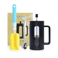 EcoNymphal 12oz/350ml 34oz/1000ml French Press Coffee Pot Heat-Resistant Glass Teapot With Spoon And Brush Suitable For Cold Brew Coffee, Backyard BBQ, RV, Hiking, Kitchen Travel Gift - Black - View 13