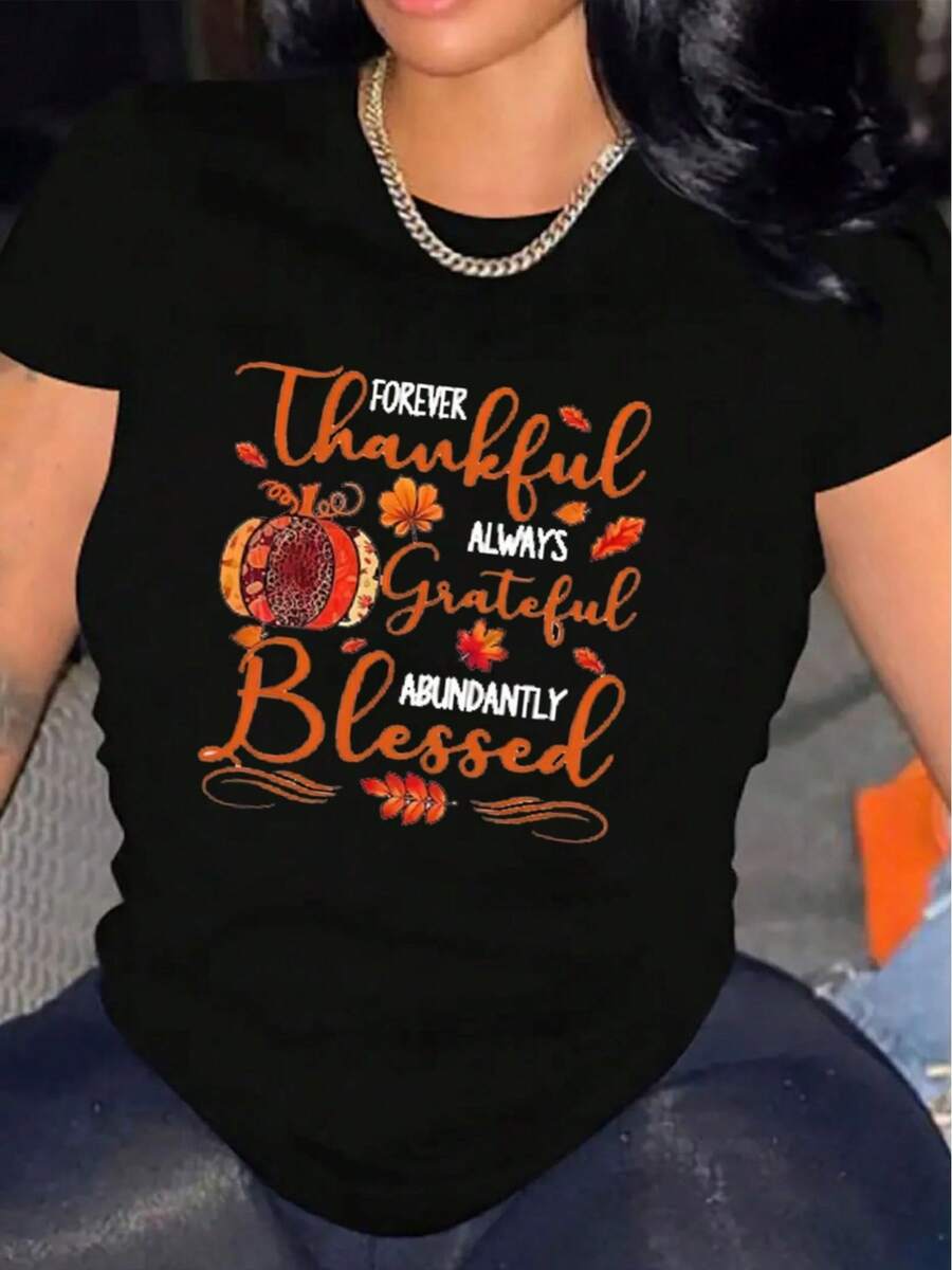 Women's Casual Summer Short Sleeve T-Shirt, 1 Piece, 100% Durable Cotton - Comfortable Round Neck, Soft And Pretty T-Shirt. - 黑色 - 查看 1