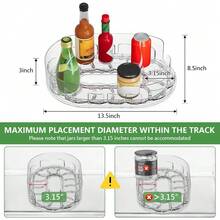 Transparent 360° Rotating Refrigerator Storage Rack/Shelf/Rotating Tray/Spice Rack, Saving Space, Suitable For Condiments, Sauces, Jams – Suitable For Refrigerators, Cabinets, Tables, Wardrobes - one-size - View 3