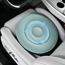 360° Rotating Car Seat Cushion | Rotating Round Seat Pad, Anti-Slip Comfortable, Nappa Leather, Polyester Fiber Filling, Universal Fit, Easy Entry And Exit - Green - View 2