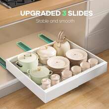 Expandable Pull Out Cabinet Organizer No Drilling, Heavy Duty Adjustable Cabinet Drawer Organizer For Kitchen, Under Sink Sliding Storage Rack For Small Kitchen & Pantry - View 5