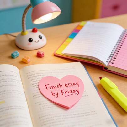 Multi-Color Heart Shaped Self-Adhesive Sticky Notes 100 Sheets Thickened Removable Reusable Memo Pads For School Office Journal DIY Decor