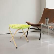 Fruit Green Moderner Klappbarer Fußhockel, Klappbarer Hocker mit Metallbeinen - Grün - Übersicht 2