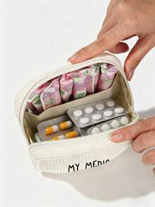 「Medicine」圖案印花便攜收納袋 藥盒急救包 化妝包零錢包，適合日常使用/戶外/旅行，方便收納、化妝品、手機等小物品，旅行必備，聖誕禮物、個性化禮物袋、教師節禮物、小禮物交換、房間裝飾 - 彩色 - 查看 9
