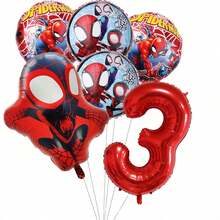 Set Balon Foil Merah Bertema, Balon Karakter Superhero, Dekorasi Pesta Ulang Tahun, Pesta Bertema - Seperti yang ditunjukkan pada gambar. - View 12