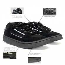 Men's RUVO Skater Tesla Sneakers, Non-Slip, Comfortable, Basic Casual, School Shoes, All Seasons - 黑色 黑色 紅色 - 查看 4