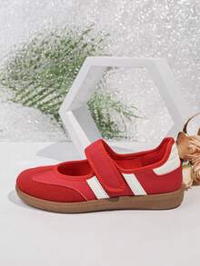 Giày thể thao nữ LUCKY STEP cổ thấp, đế bằng, thời trang, đa năng, kiểu dáng retro cổ điển, buộc dây, chất liệu da và lưới, thích hợp cho tennis, chạy bộ, đi bộ và tập luyện. - Đỏ - Xem 8