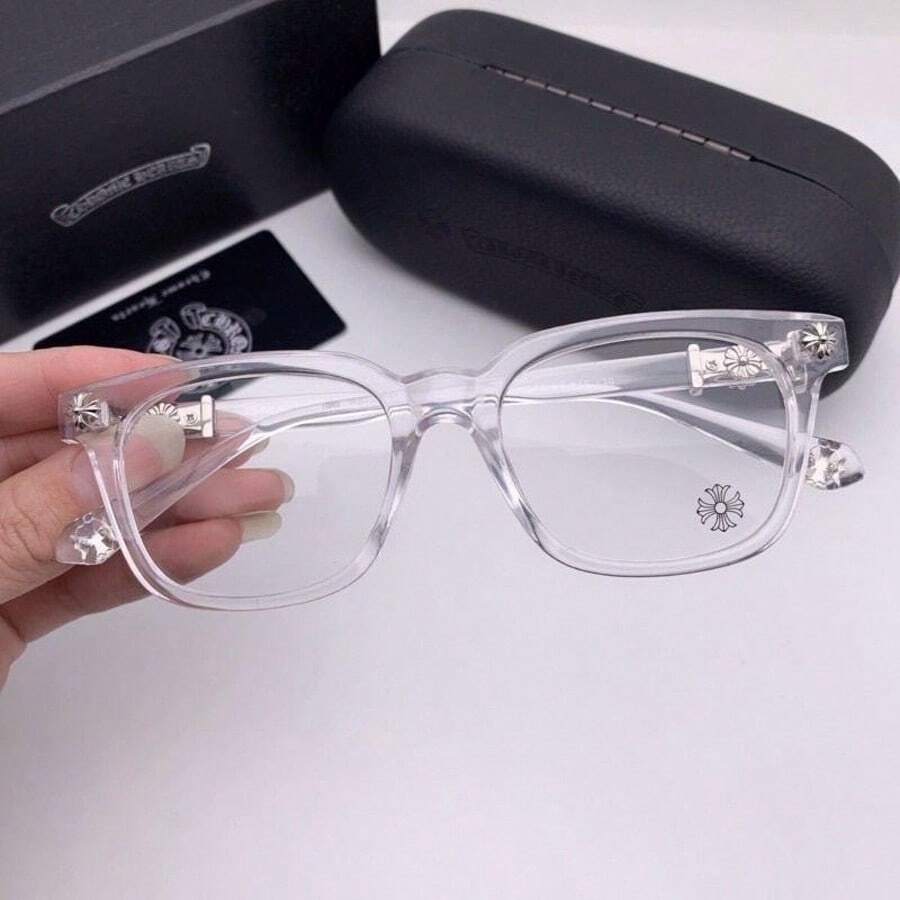 ChromeHeart Black Frame Glasses-Handcrafted Entirely By Hand,Both Men And Women Can Wear It.Fashionable And Simple.Clear And Durable.Suitable For Wearing Throughout The Four Seasons.Suitable For Commuting And Sports Wear. - trắng - Xem 1