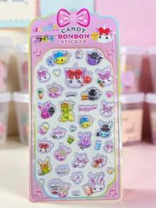 1pc 3D/DIY Sticker, Candy Drip Sticker, Sticker Book, 3D Reusable Decorative Sticker, Interactive Sticker Suitable For Kids, Daily Decoration Sticker, Party Decoration Sticker, Kids Sticker Game, Office And School Decoration Sticker, Birthday And Christmas Gift - Multicolor - View 4