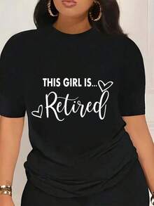 Camiseta para Fiesta de Jubilación para Mujer - Características: Diseño de jubilación con patrón de corazón, camiseta casual de manga corta con cuello redondo es blanco y negro, cómoda y lavable a máquina adecuada para primavera y verano, ropa casual camiseta de corte holgado, hecha de materiales de alta calidad. Vintage Calle Estilo Unisexo Suelto Algodón Corto Manga Tripulación Cuello Camiseta 100% algodón puro - Negro - Ver 1