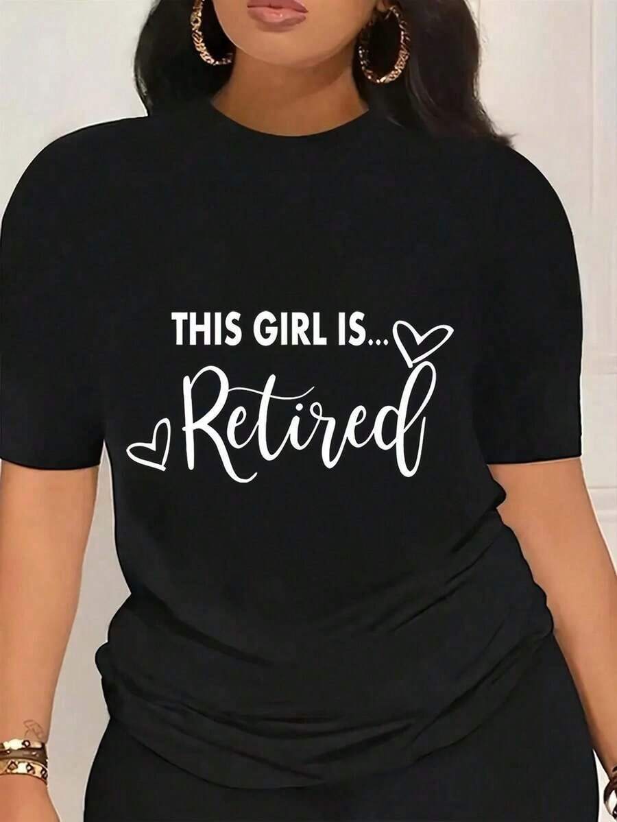 Camiseta para Fiesta de Jubilación para Mujer - Características: Diseño de jubilación con patrón de corazón, camiseta casual de manga corta con cuello redondo es blanco y negro, cómoda y lavable a máquina adecuada para primavera y verano, ropa casual camiseta de corte holgado, hecha de materiales de alta calidad. Vintage Calle Estilo Unisexo Suelto Algodón Corto Manga Tripulación Cuello Camiseta 100% algodón puro - Negro - Ver 1