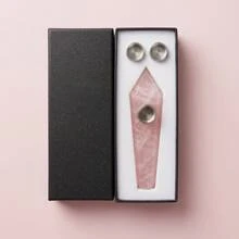 Juego de decoración de pipa con cuarzo rosa hecho a mano - A - Ver 3