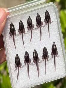 10pcs Bionic Tadpole Lure | TPE Floating Soft Bait, Highly Realistic & Bite-Resistant, Reinforced Single Hook Design, Lure With Barbed Hook For Freshwater & Saltwater Fly Fishing - Carp, Catfish, Bass - Multicolor - View 3