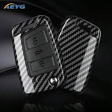 Ốp chìa khóa xe hơi bằng nhựa ABS kiểu sợi carbon, dành cho VW Golf 7 MK7, Tiguan MK2, SEAT Ateca Leon FR 2, Ibiza & Sko Da Octavia - B model - Xem 2