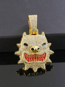Bộ 1 món đồ trang sức phong cách Hiphop gồm mặt dây chuyền hình chó Bulldog, dây chuyền hình thoi kiểu , dây đeo đồng hồ màu đỏ dành cho nam, phụ kiện thời trang cá tính dành cho nam giới. - Đỏ - Xem 25