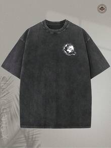 Camiseta de fe cristiana de 230 g/m² con diseño de "Discípulos de Todas las Naciones" y misión global, ropa religiosa en rosa suave, camiseta con cita bíblica de Mateo 28:19, estilo unisex para iglesia y calle, camiseta de viaje lavable a máquina, diseño creativo con motivos de la tierra, tela suave. - Negro - Ver 3
