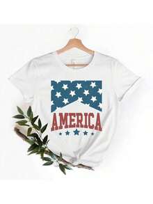 100% cotton Camiseta Comfort S America, Camiseta del 4 de Julio de EE.UU., Camiseta Patriótica de la Tierra de los Libres, Camiseta America Est 1776 - Blanco 3 - Ver 6