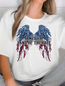 100% cotton Camiseta Comfort S America, Camiseta del 4 de Julio de EE.UU., Camiseta Patriótica de la Tierra de los Libres, Camiseta America Est 1776 - Blanco 4 - Ver 1