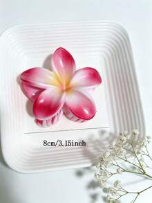 3 piezas/2 piezas Pinza de pelo con flor grande de gradiente acrílico para mujer, simple, exquisita, elegante para recogido en la parte posterior de la cabeza, peinado semi-recogido, accesorio decorativo con forma de flor, temperamento, accesorio de viaje y vacaciones, pinza adecuada para atuendos diarios - Multicolor - Ver 2