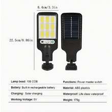 1 pieza Luz de pared solar LED súper brillante de 800mAh con sensor de movimiento, 3 modos de iluminación, luz de para jardín exterior, alimentada por energía solar para patio, calle y alumbrado comercial, lámpara solar para exteriores - Luces solares - Ver 12